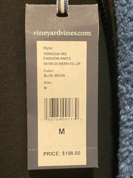 PERFECT MEN'S JACKET VINEYARD VINES NWT Size M FLEECE ON THE GO SHERPA - Picture 6 of 7